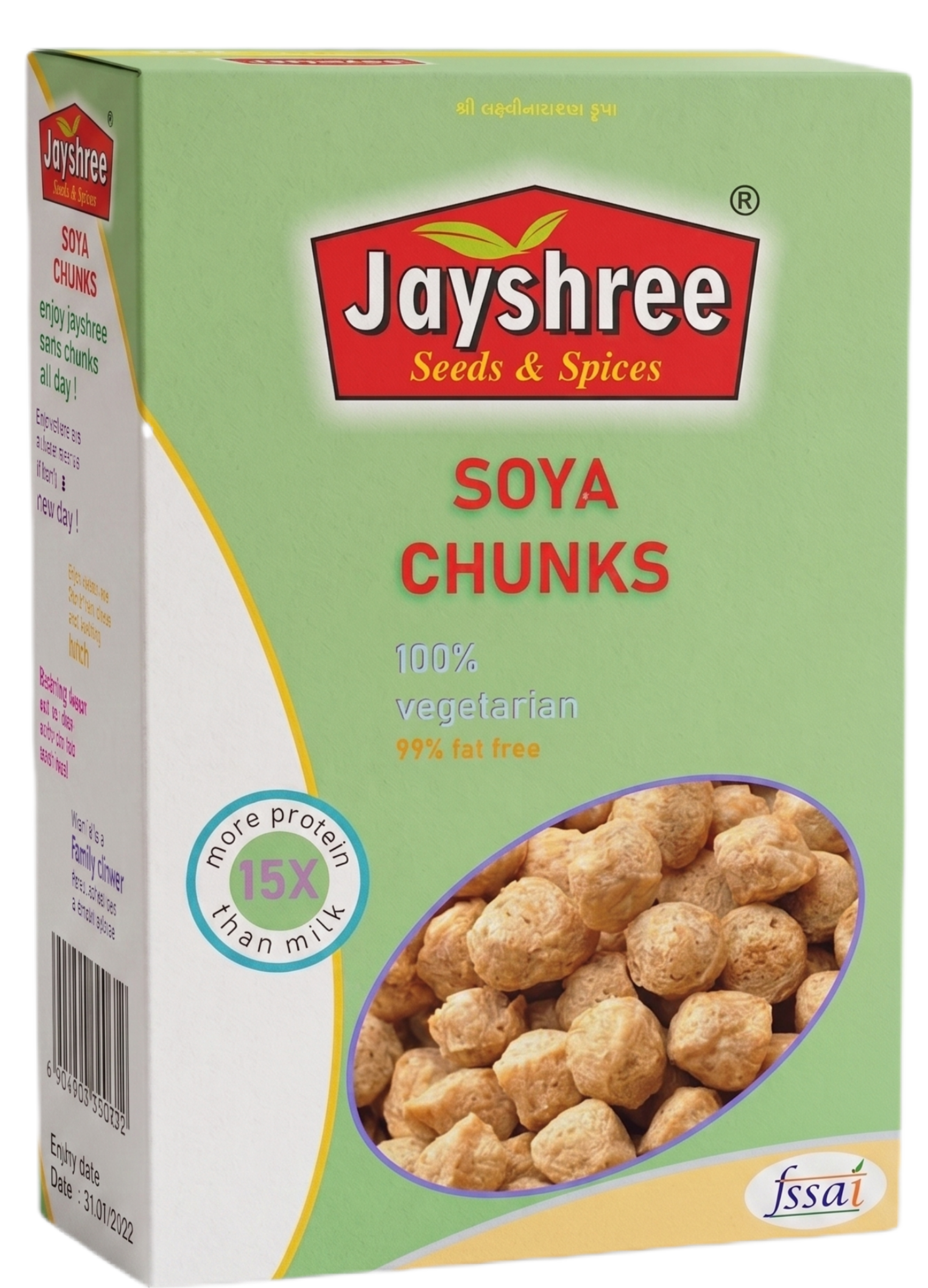 Jayshree Soya Chunks box